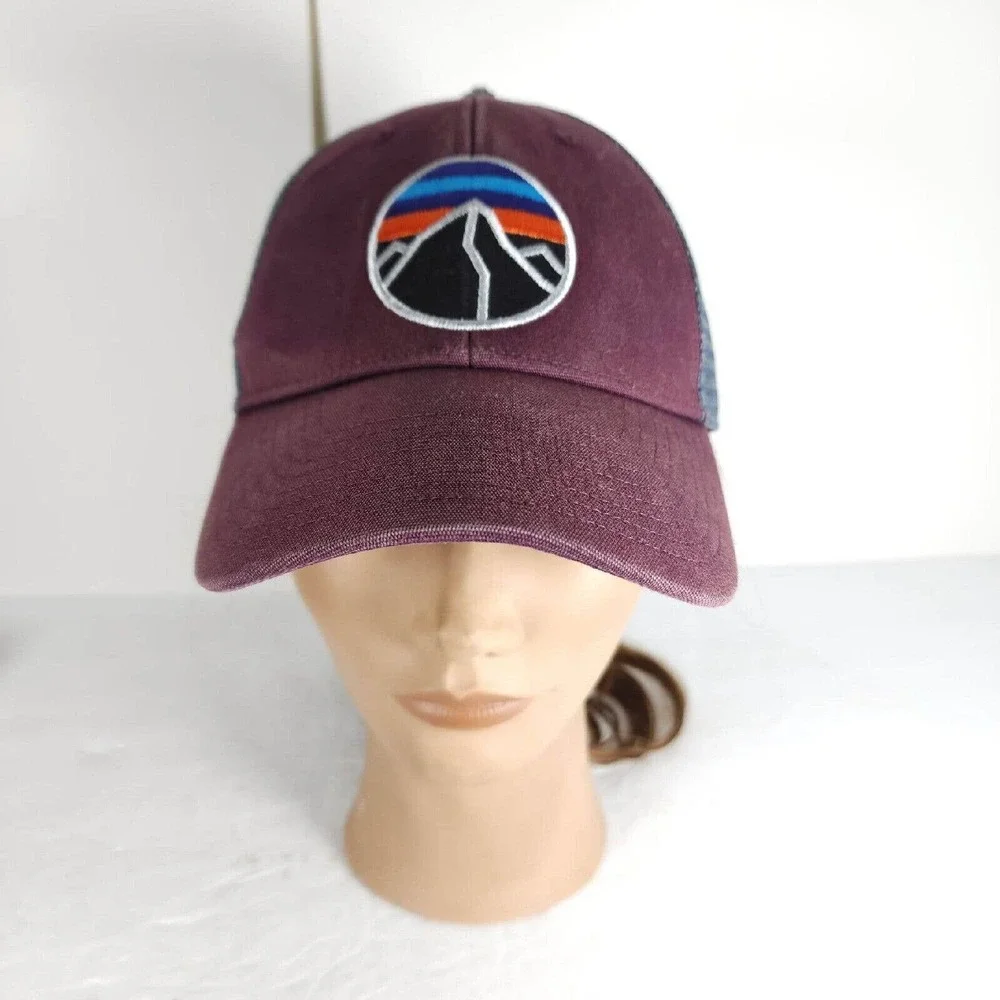 Patagonia Unisex Fitz Roy Emblem Lopro OS Mesh Whiskey Plum Trucker Hat